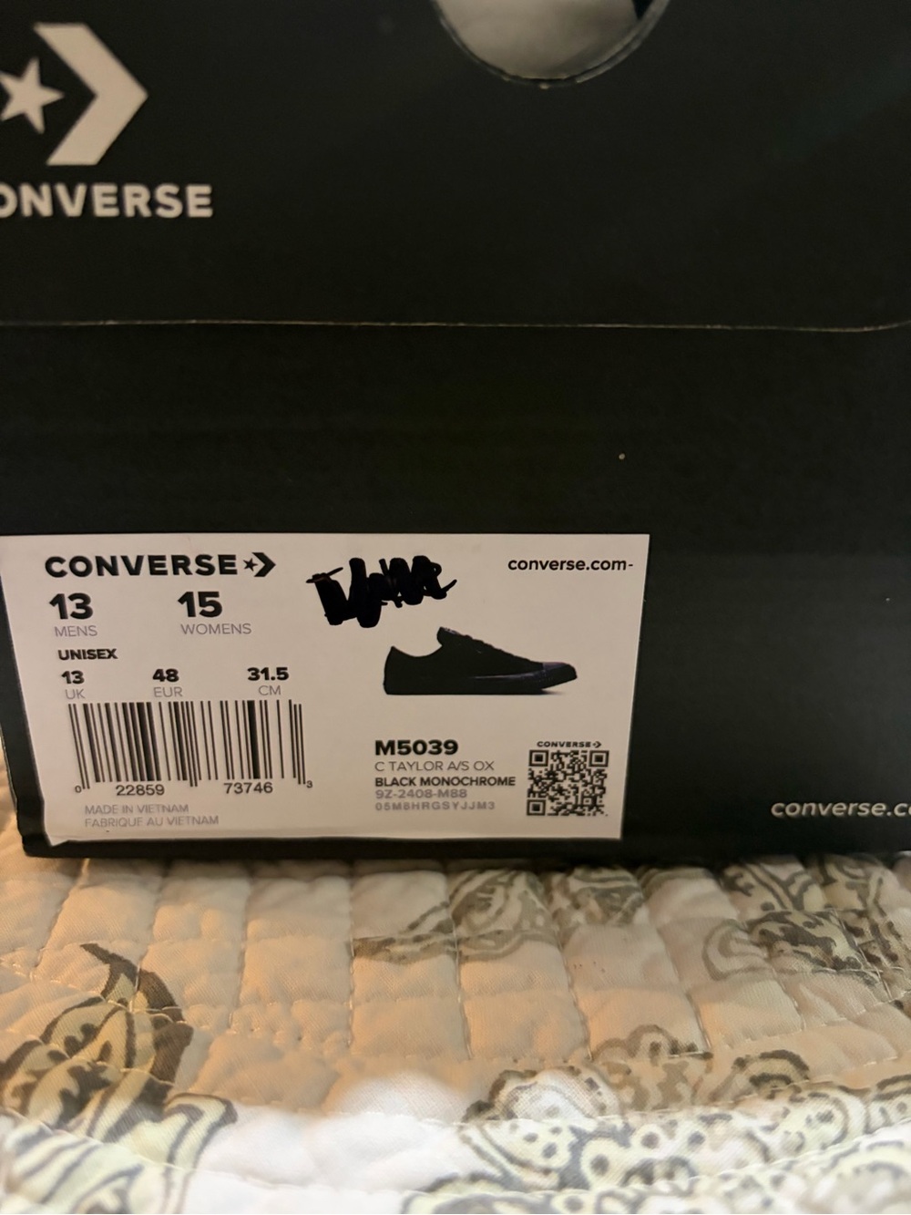 Converse Black Monochrome Low-Top Sneakers (Men)